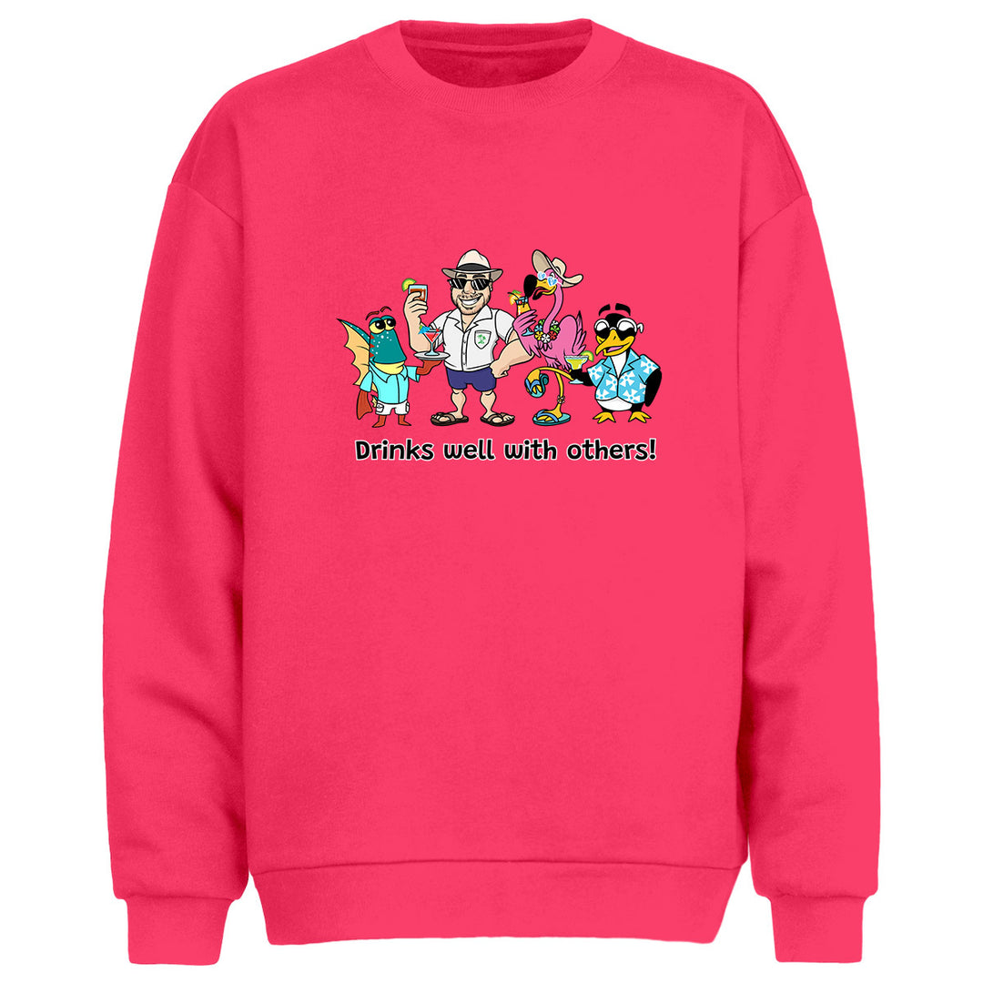 Drinks Well With Others Felicia Soft Style Sweatshirt Pink