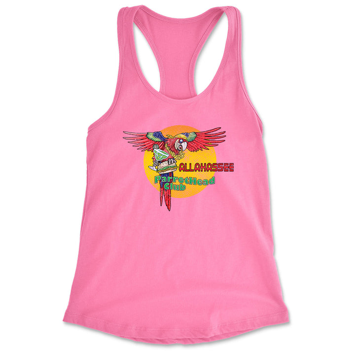 Women's Tallahassee Parrot Head Club Racerback Tank Top Charity Pink