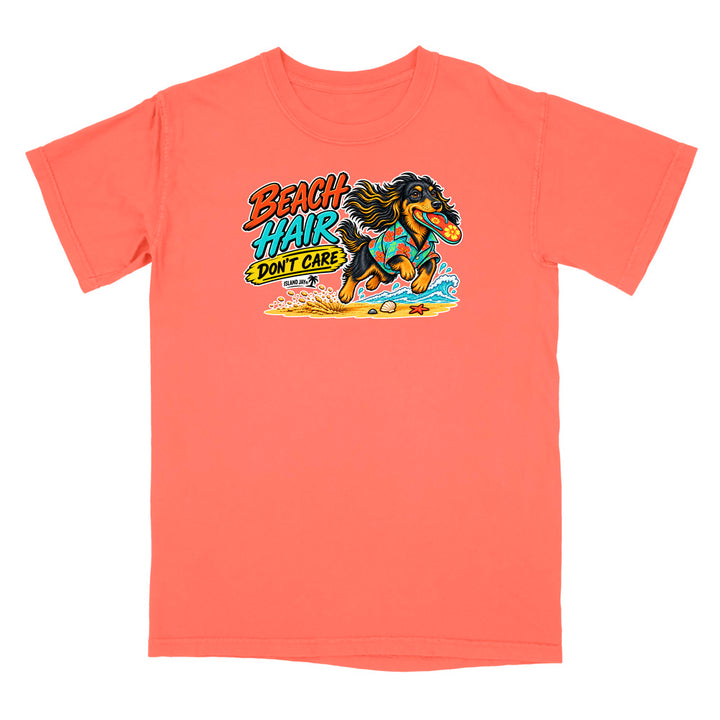 Beach Hair Don't Care Dog T-Shirt