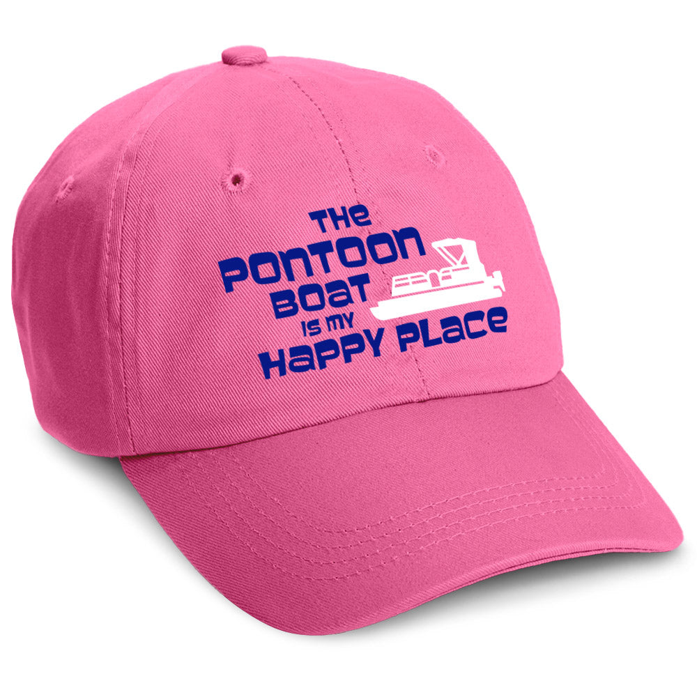 The Pontoon Boat Is My Happy Place Hat Hot Pink