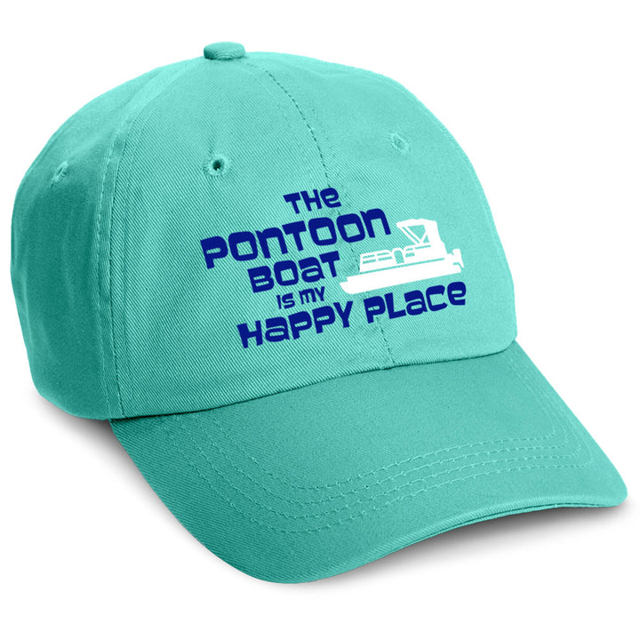The Pontoon Boat Is My Happy Place Hat Seafoam Green