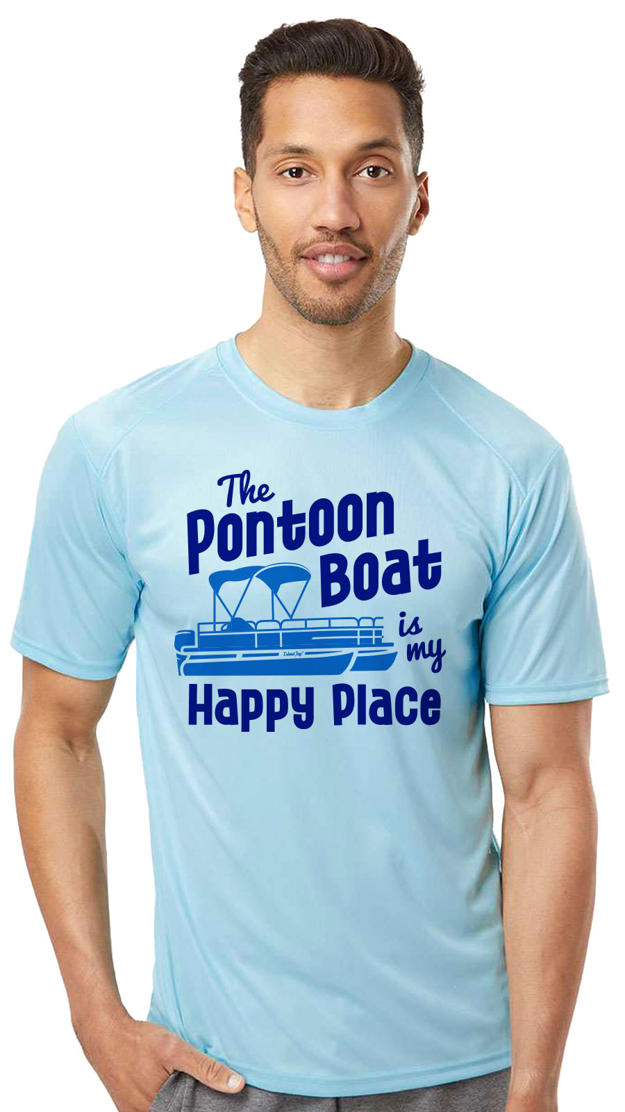 Pontoon Boat UV Performance Shirt Ice Blue