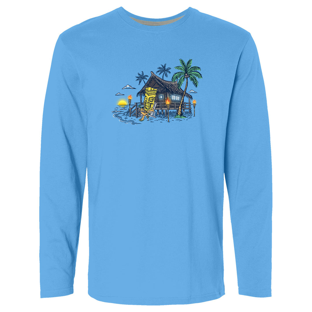 Tiki's Breezy Bungalow Long Sleeve T-Shirt Tradewind