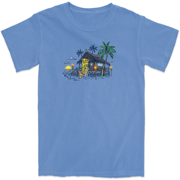 Tiki's Breezy Bungalow T-Shirt Flo Blue