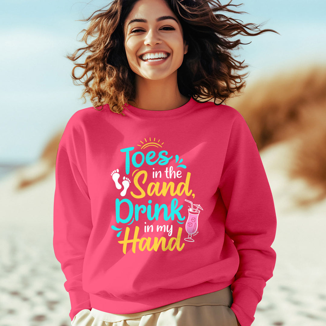 Toes In The Sand Drink In My Hand Soft Style Sweatshirt