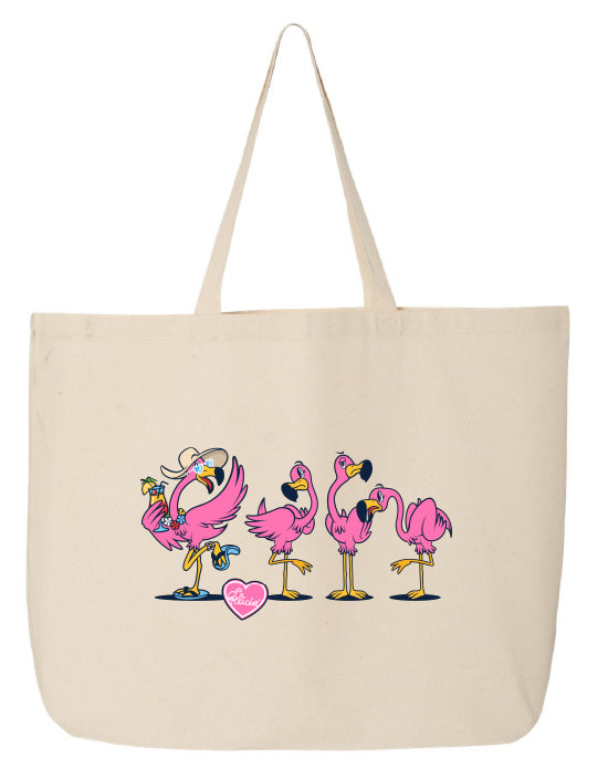 Felicia The Flamingo Be Your Own Flamingo Beach Tote Bag