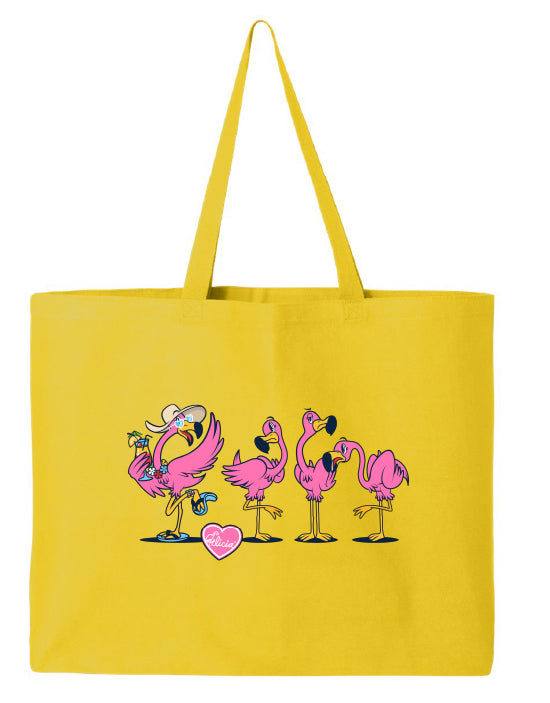 Felicia The Flamingo Be Your Own Flamingo Beach Tote Bag