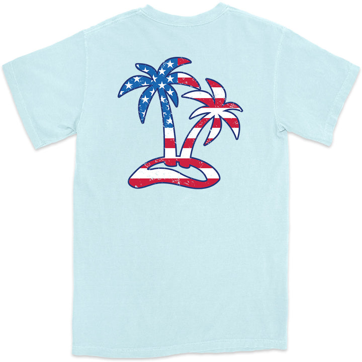 Men's Tropical Americana T-Shirt Chambray Light Blue