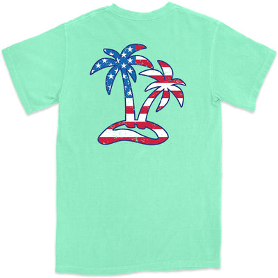 Men's Tropical Americana T-Shirt Island Reef Green