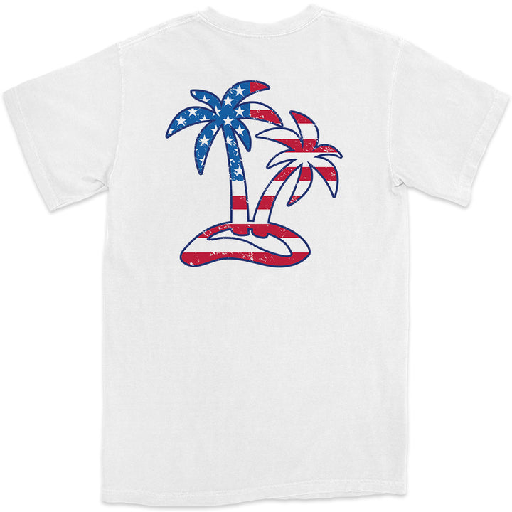 Men's Tropical Americana T-Shirt Ocean White