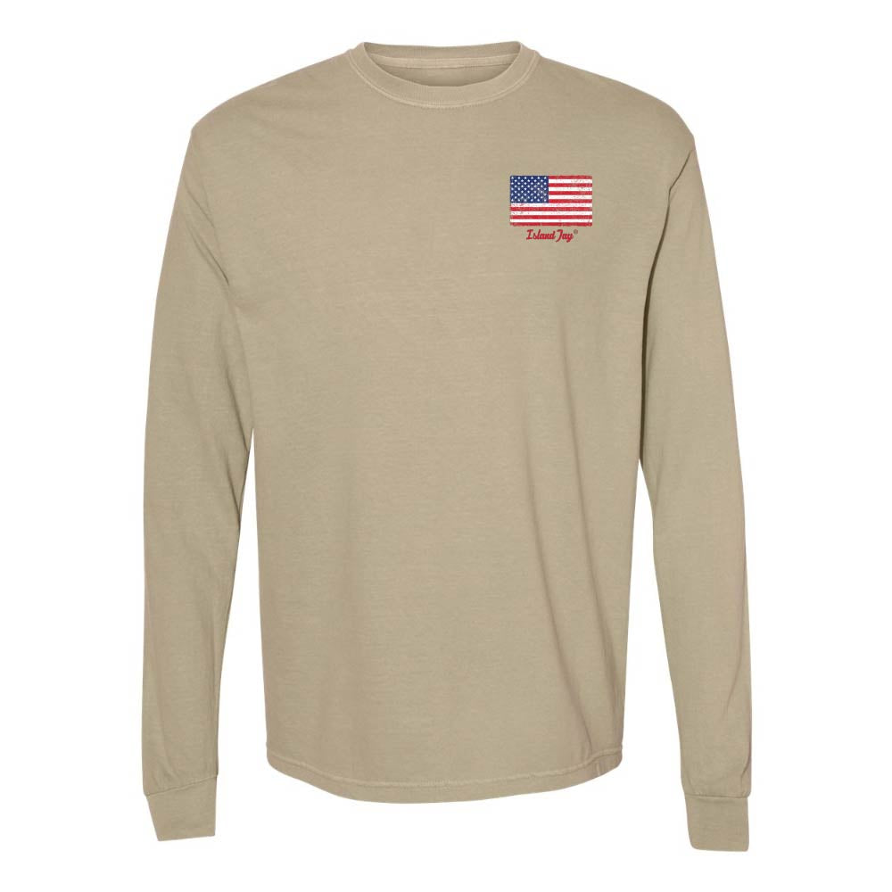 USA Flag & Palms Long Sleeve Shirt