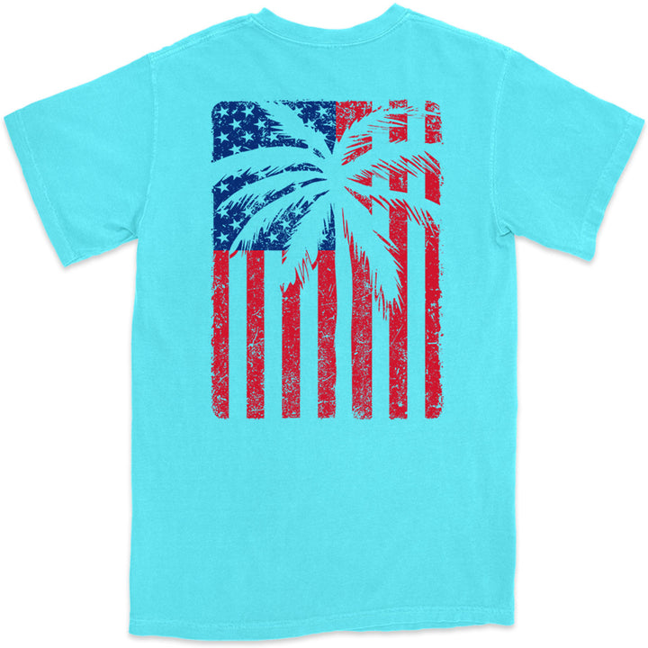 USA Flag & Palms T-Shirt Lagoon - 
