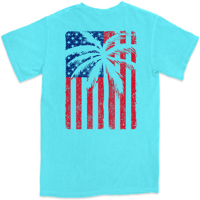 USA Flag & Palms T-Shirt Lagoon - 