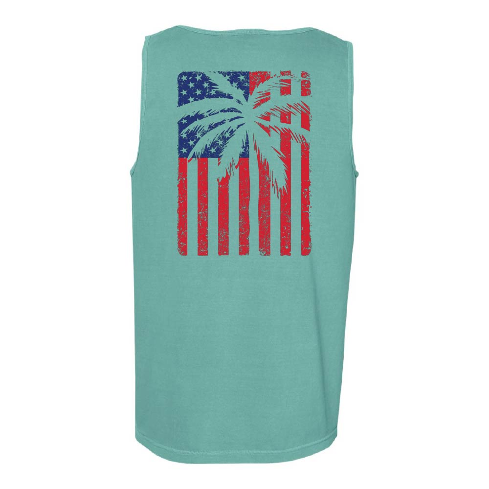 USA Flag & Palms Tank Top