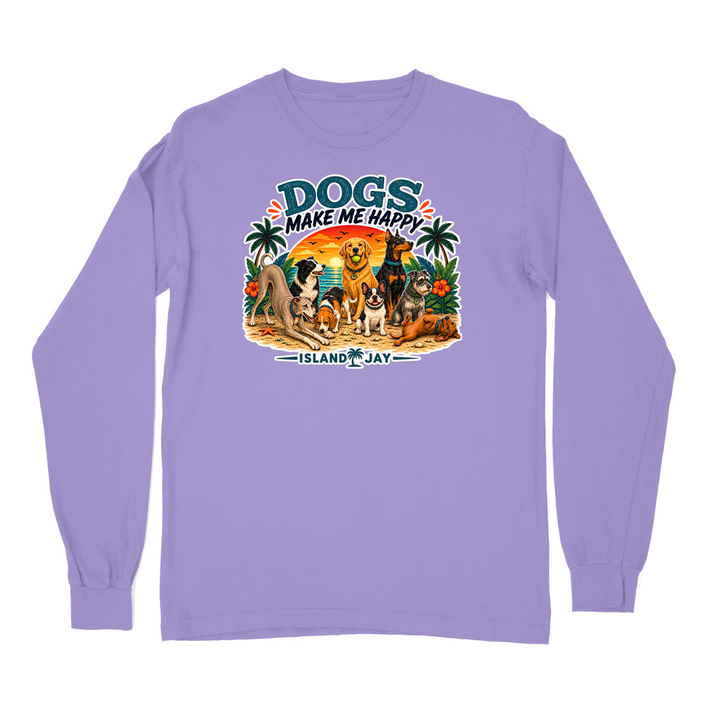 Dogs Make Me Happy Long Sleeve Shirt