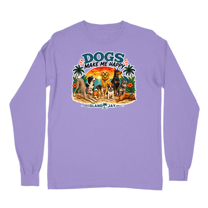 Dogs Make Me Happy Long Sleeve Shirt