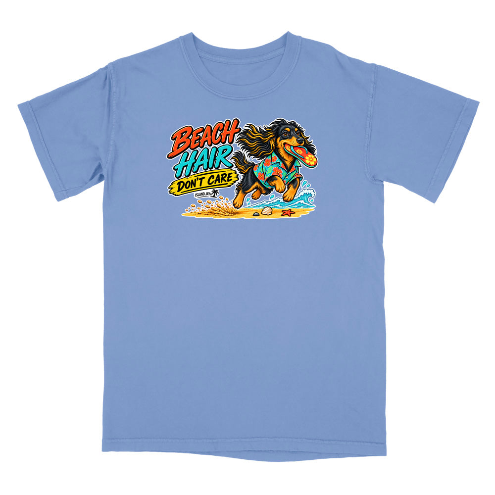 Beach Hair Don't Care Dog T-Shirt
