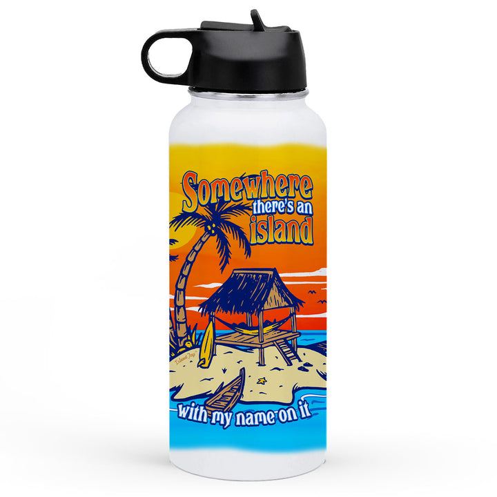 Somewhere There Is An Island 32oz Insulated Water Bottle
