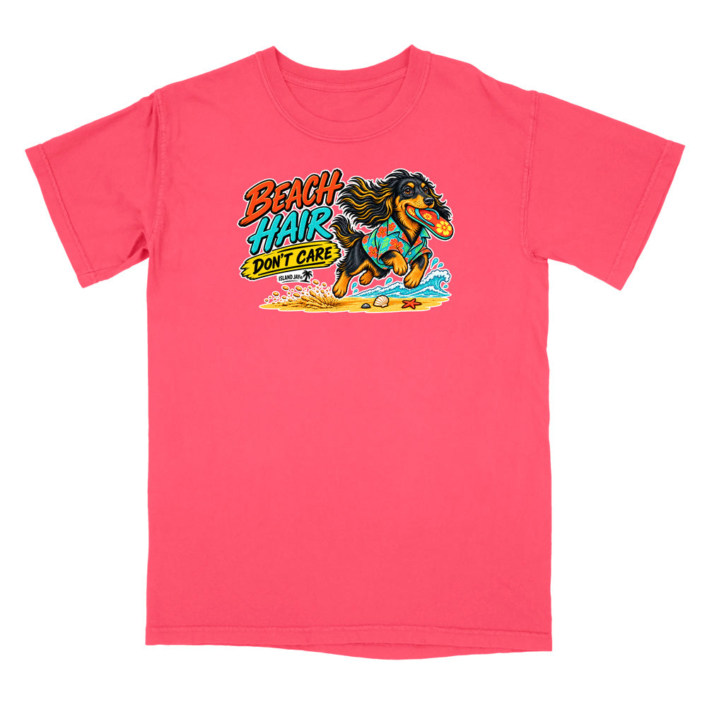 Beach Hair Don't Care Dog T-Shirt