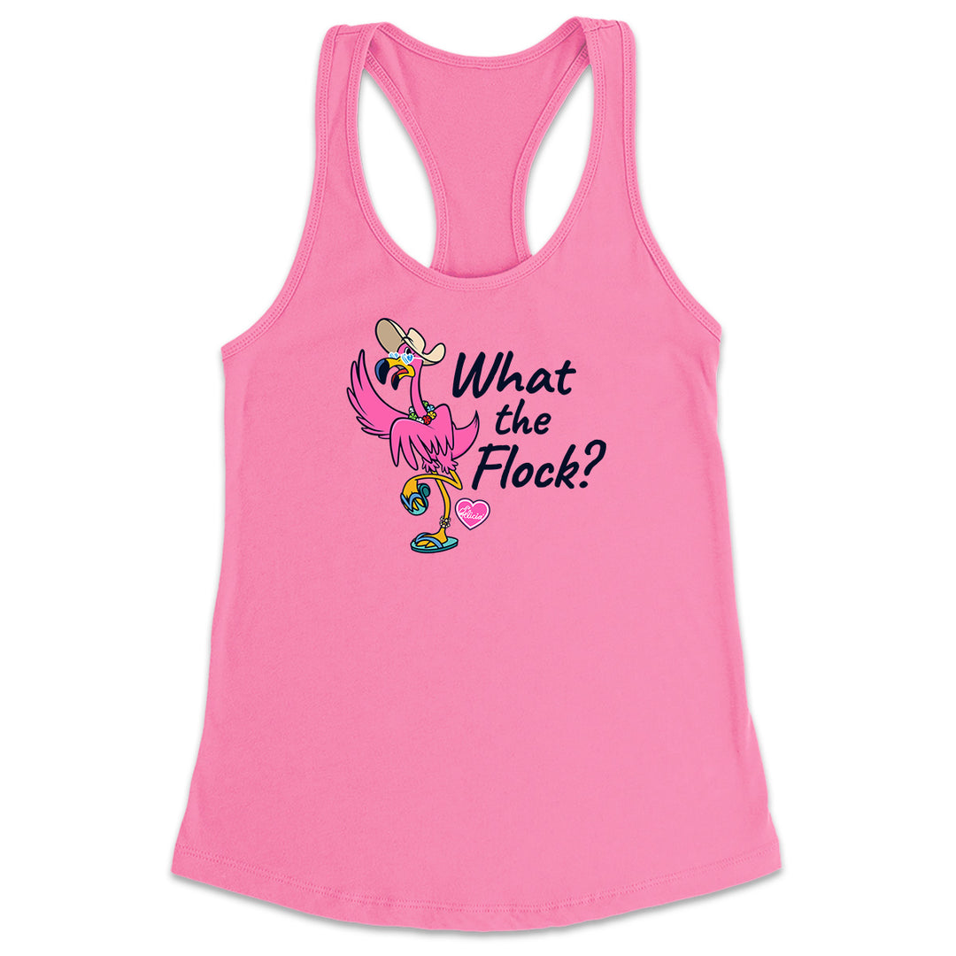 Women's Felicia What The Flock Racerback Tank Top Charity Pink
