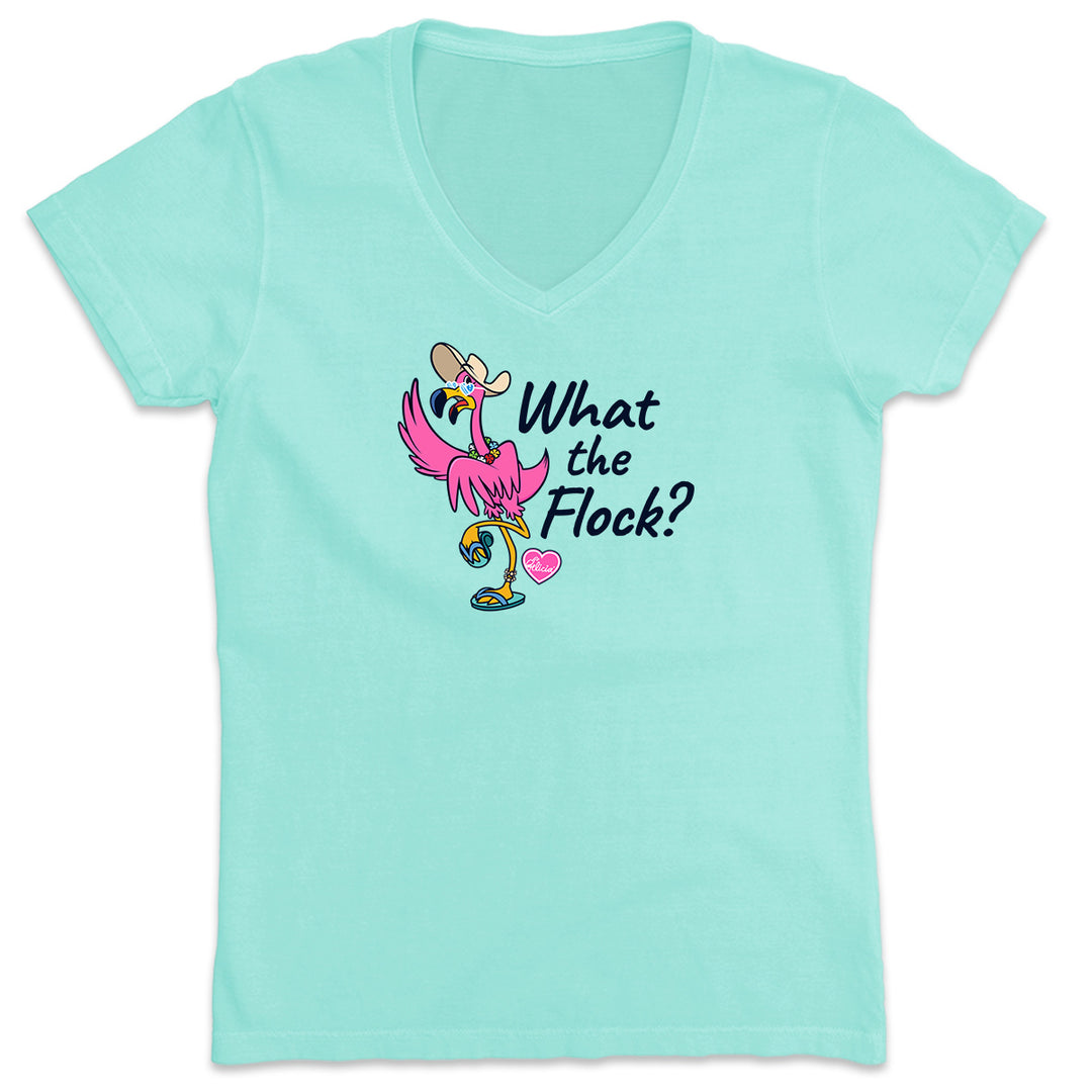 Women's Felicia What The Flock V-Neck T-Shirt Chill