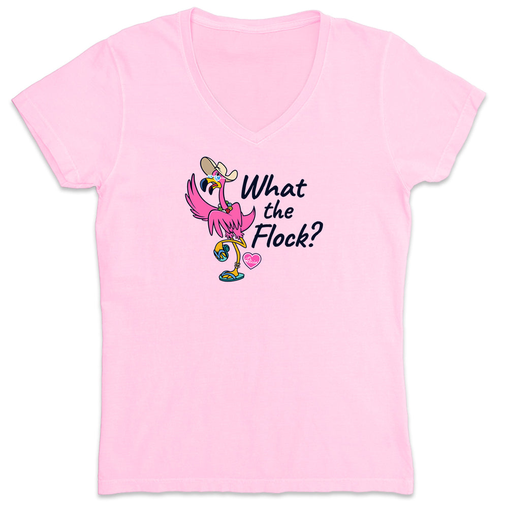 Women's Felicia What The Flock V-Neck T-Shirt Light Pink