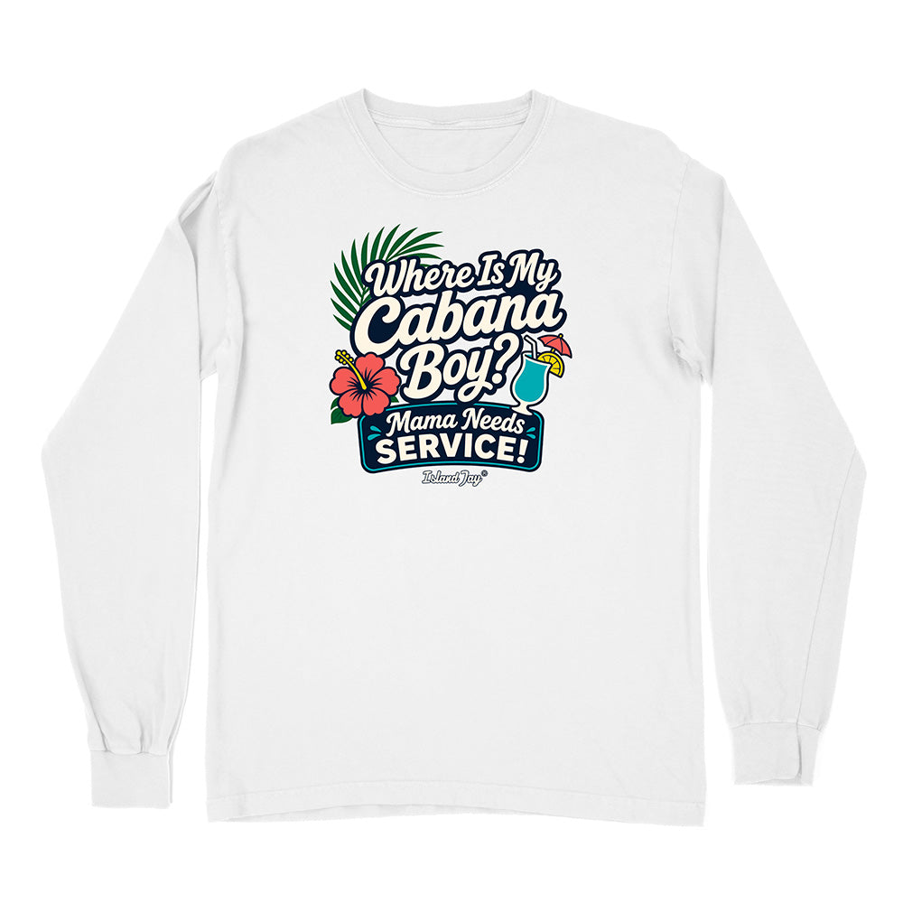 White long-sleeve shirt with colorful graphic design on a white background