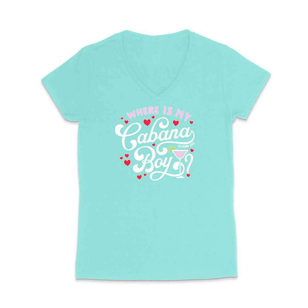 Light blue t-shirt with text and graphics on a white background