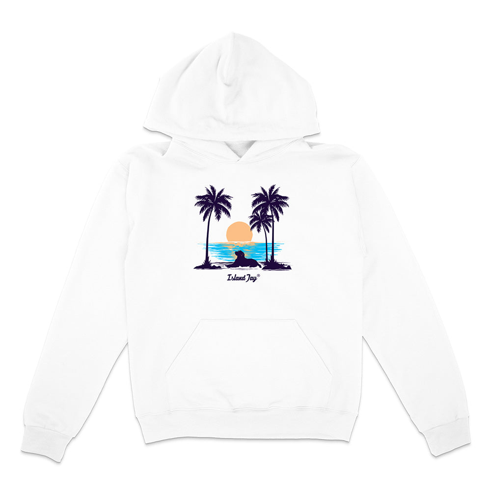 Sunset beach dog hoodie