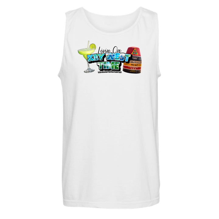 White "Living on Key West Time" Tank Top