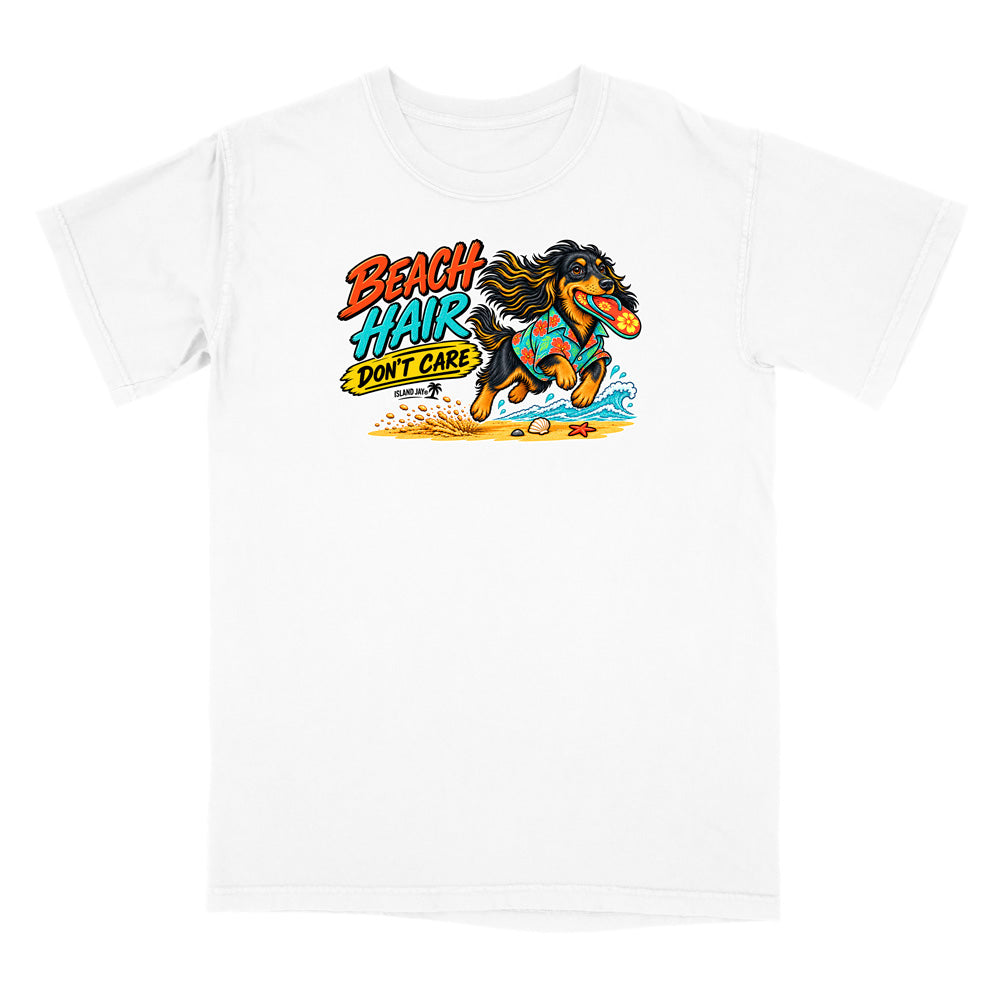 Beach Hair Don't Care Dog T-Shirt