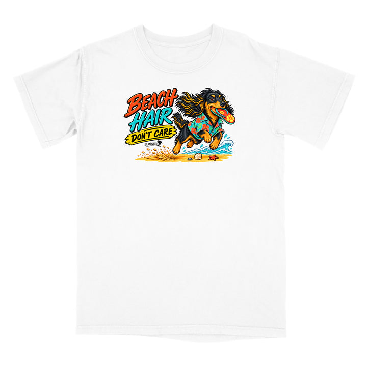 Beach Hair Don't Care Dog T-Shirt