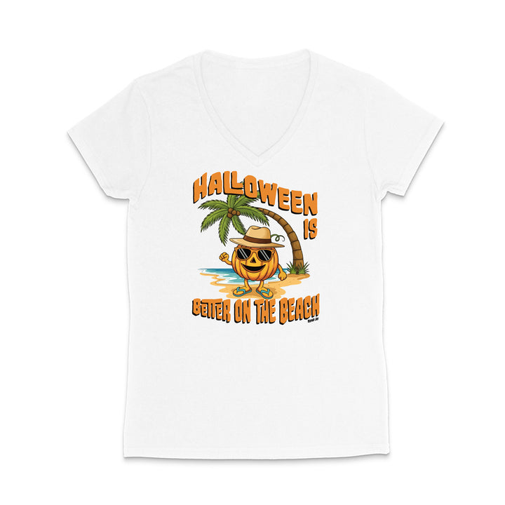 Halloween Is Better On The Beach WOMEN'S V-Neck T-Shirt