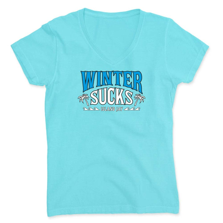 Women's Winter Sucks Original V-Neck T-Shirt