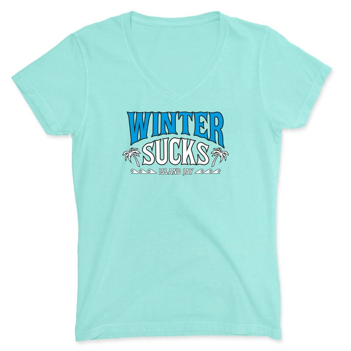 Women's Winter Sucks Original V-Neck T-Shirt