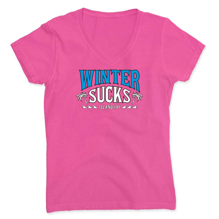 Women's Winter Sucks Original V-Neck T-Shirt