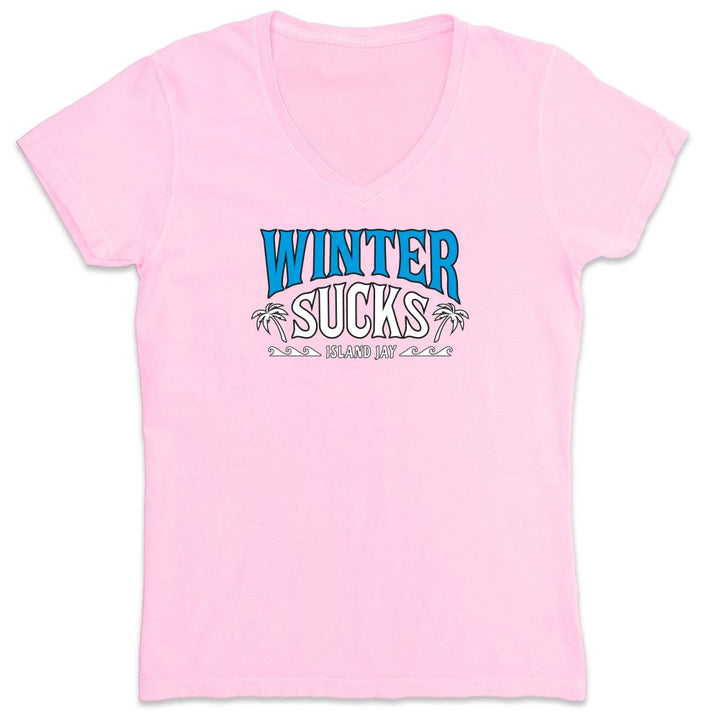 Women's Winter Sucks Original V-Neck T-Shirt