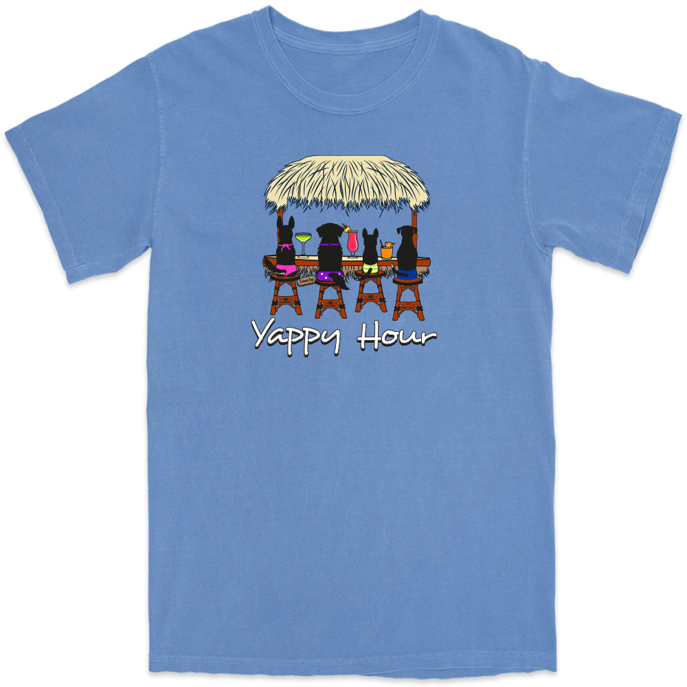 Yappy Hour Beach Dog T-Shirt Flo Blue