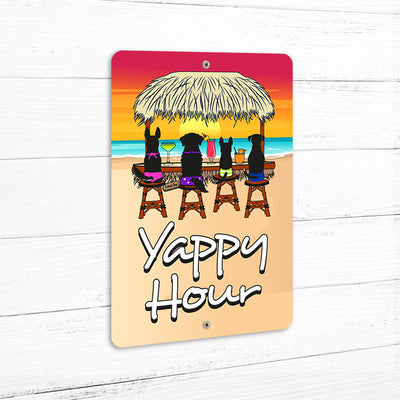 Yappy Hour Dogs 8" x 12" Beach Sign
