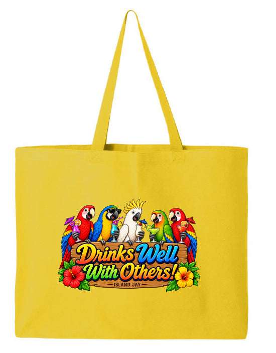Drinks Well With Others Parrots Large Tote