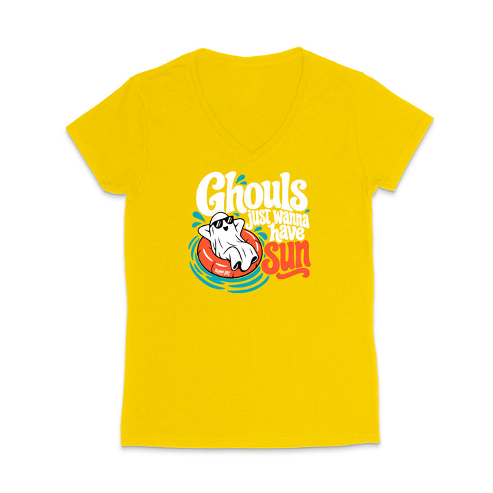 Ghouls Just Wanna Have Sun WOMEN'S V-Neck T-Shirt