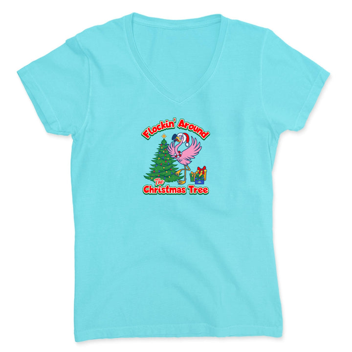 Felicia Flockin' Around The Christmas Tree V-Neck T-Shirt