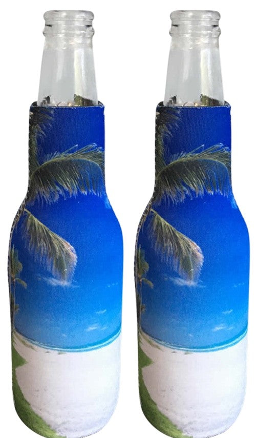 Beach Zippered Beer Bottle Cooler Sleeve
