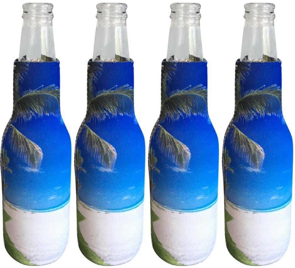 Beach Zippered Beer Bottle Cooler Sleeve