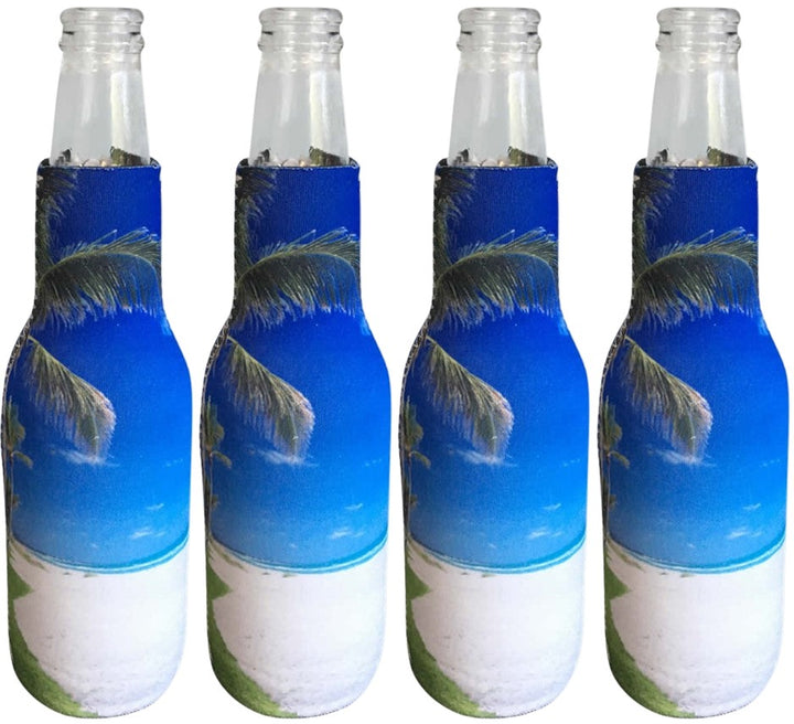 Beach Zippered Beer Bottle Cooler Sleeve