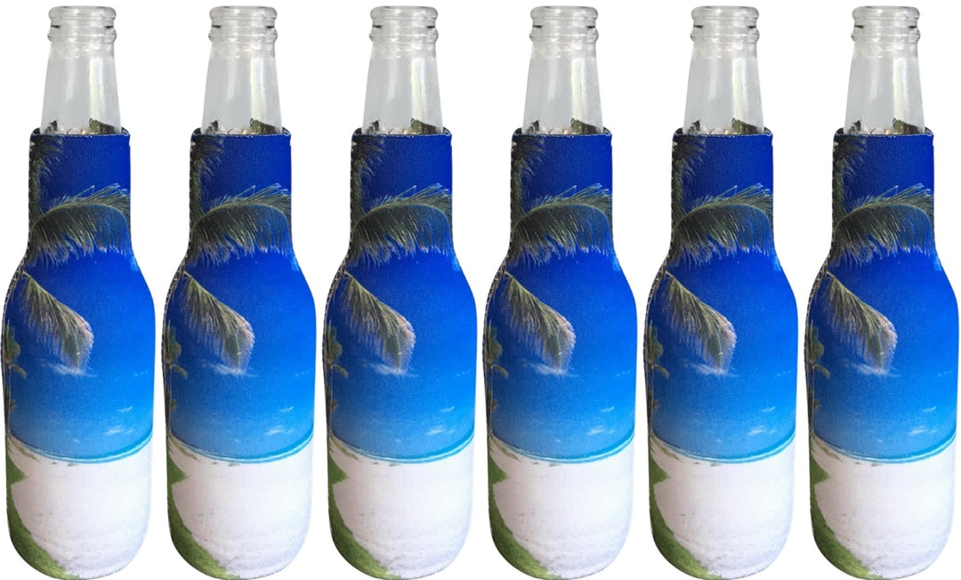 Beach Zippered Beer Bottle Cooler Sleeve