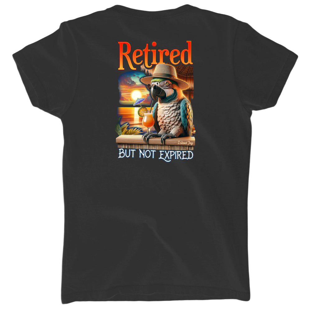Women's Retired But Not Expired Parrot V-Neck T-Shirt