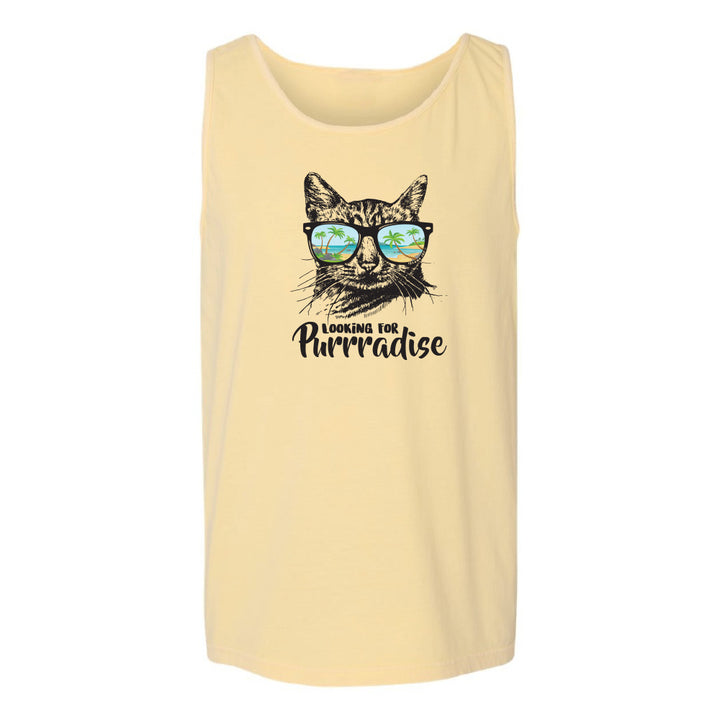 Butter Looking for purradise cat deisgn tank top