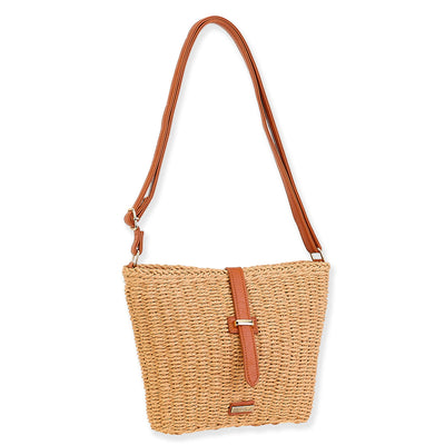Natural Straw Crossbody Bag