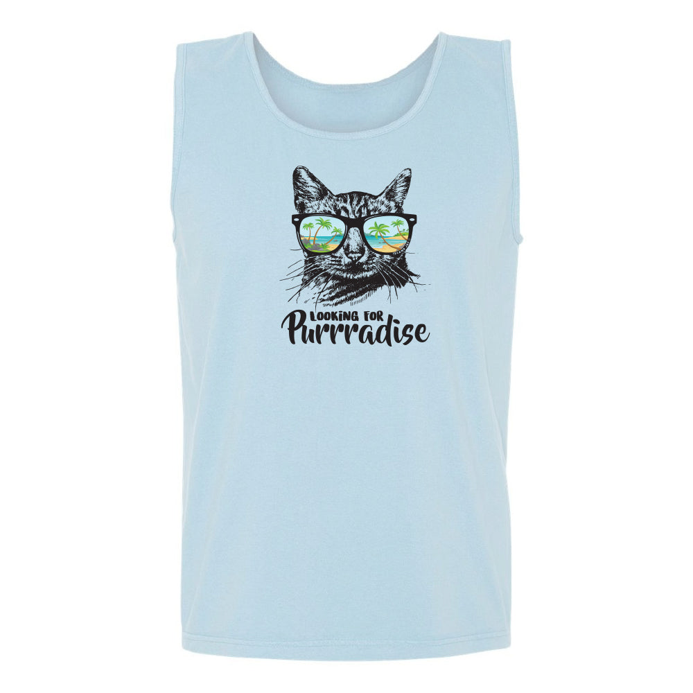Chambray Looking for purradise cat deisgn tank top